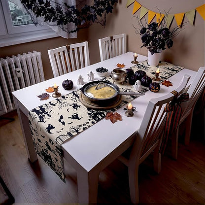 Gilprop 3 Pcs Halloween Table Runners Gothic Tablecloth, 13x72 Inch | Farmhouse - Image 6