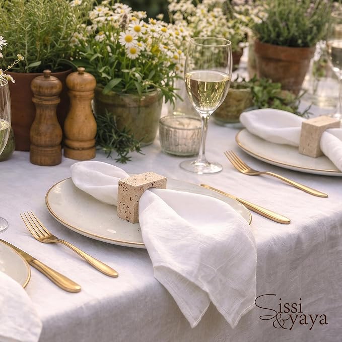 Natural Beige Travertine Napkin Ring - Image 6
