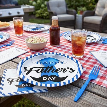 100 Pcs Disposable Father's Day Party Tableware Set - Image 3