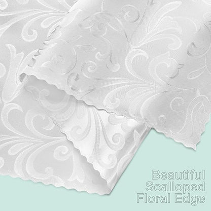 White Satin Table Runner 12 x 108 Inch, 2 Pack | Bright Smooth Damask, Silky - Image 7