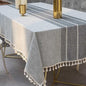 Deep Dream Tablecloth, Embroidered Waterproof Table Cloth Cotton Linen Wrinkle Free Anti-Fading Tablecloths Washable Dust-Proof Table Cover for Kitchen Dinning Party Christmas, 55 x 55 Inch - New Gray