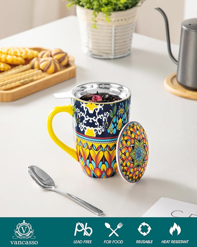 vancasso 18 Oz Tea Infuser Mug - Image 3