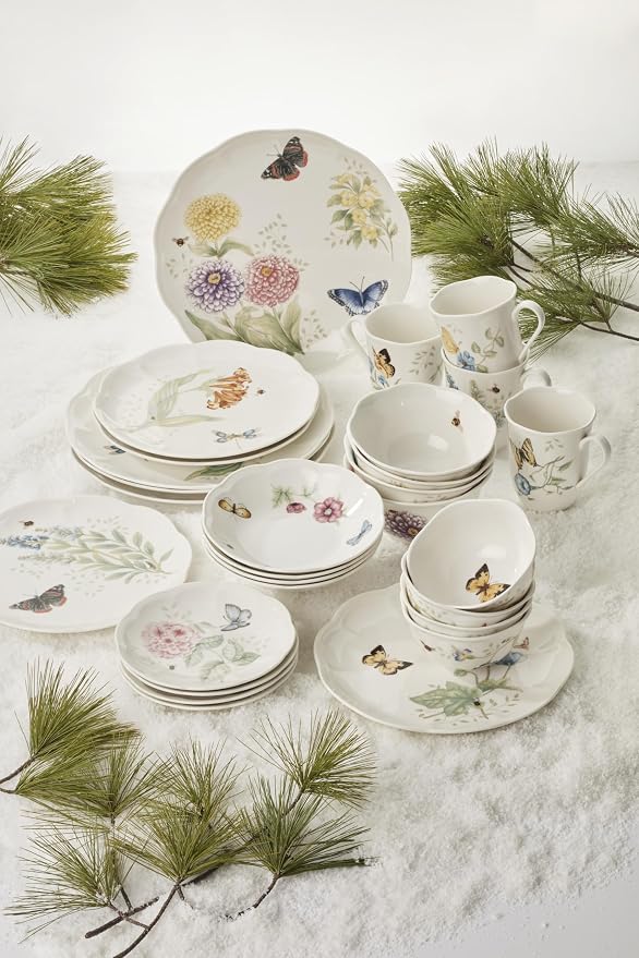 Lenox Butterfly Meadow Porcelain 28-Piece Dinnerware Set - Image 7