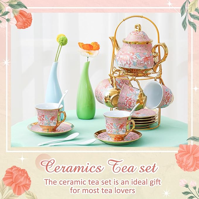 Zhehao 20 Pcs Porcelain Tea Set - Image 4