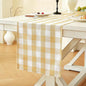 Laolitou Yellow Checkered Table Runner, Cotton Linen Gingham Table Runners by Laolitou
