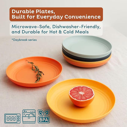 8-Pack Reusable Wheat Straw Plates Set - Image 3