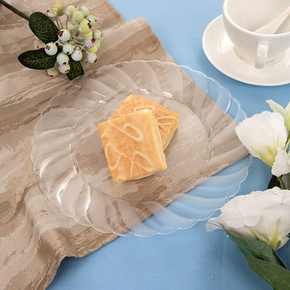 U-QE 60 Pieces Clear Plastic Plates - Image 3