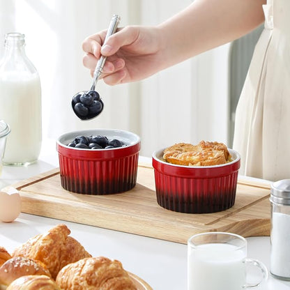 MALACASA Ramekins 8 oz Oven Safe, Large Ceramic Souffle Dishes - Image 5