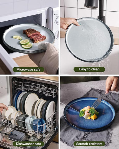 Famiware Star Ceramic Plates and Bowls Sets, Reactive Glaze Dishes - Image 7