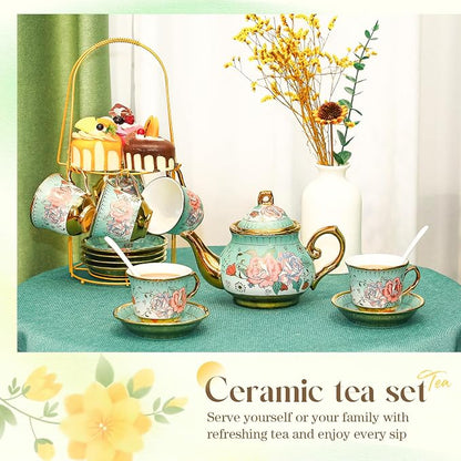 20 Pcs Porcelain Tea Set for Adults - Image 4