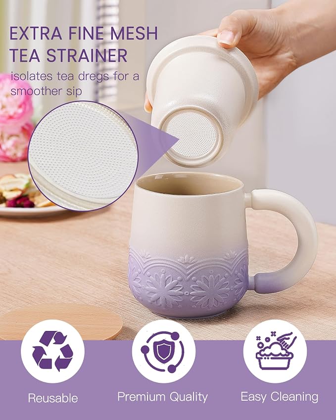 ZENS Tea Mug with Infuser and Lid - Image 4