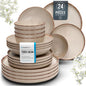 24 Piece Stoneware Dinnerware Set by PURELIVING