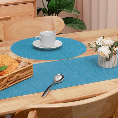 Table Runner 55 Inches Long, Vinyl Woven Heatproof Table Runners | Washable - Image 4