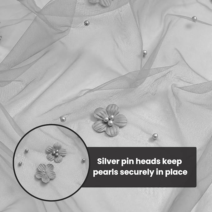 Artoid Mode Gray Flower Pearl Gray Gauze Table Runner 10FT, Seasonal Sheer - Image 8