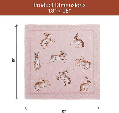 Maison d' Hermine Cloth Napkins Set of 4 100% Cotton Everyday Reusable Square Napkins Cloth Washable Dinner Party Wedding Restaurant Valentines Day Decorations Spring/Summer (Easter, 18" x 18")