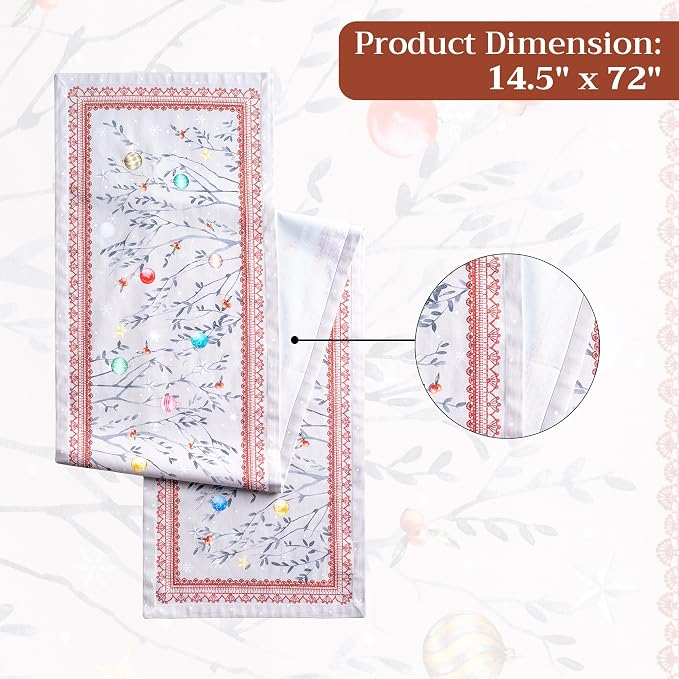 Maison d' Hermine Table Runner 100% Cotton 14.50" x 72" | Table Runners 72 - Image 7