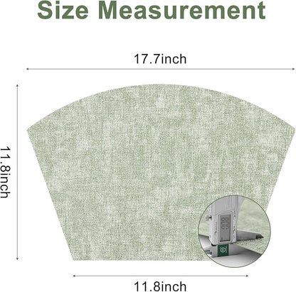 Homaxy Round Table Placemats Set of 4, Washable Wedge Shaped Faux Leather Table Mats, Wipeable Kitchen Dinner Place Mats for Indoor Outdoor, Grass Green