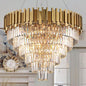 Modern Crystal Chandelier for Living Dining Room Entryway Gold Round W31.5