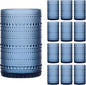 Moretoes Large 15oz Blue Hobnail Drinking Glass Set of 12 | Vintage Glassware by Moretoes