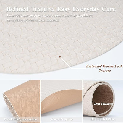 Woven Faux Leather Oval Placemats Set of 4/6 - Image 7