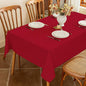 Winter Red Textured Fabric Tablecloth Rectangle Faux Linen Stain Resistant Table Cloth for 6 Foot Rectangular Table, Reusable for Dinig Party Holiday Decoration 60 x 84 Inch