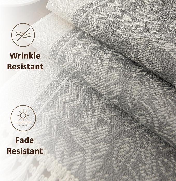 Farmhouse Boho Rustic Neutral Table Runner Decor - Image 3