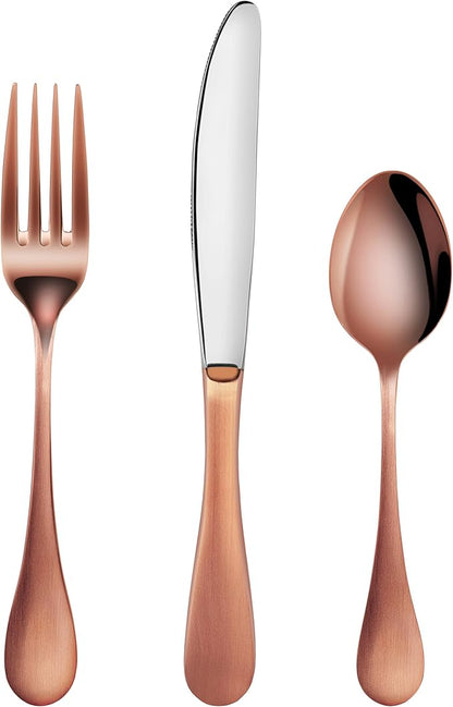 Artaste 56891 Rain 18/10 Stainless Steel Flatware 36-Piece Set, Copper Finish - Image 2