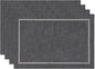 Tosewever Set of 4 Decorative Linen Placemats 12 x 18 Inches, Farmhouse Style Table Mats for Everyday Dining Wedding Party Holiday Home Decor (4 Pieces 12 x 18”, Grey/Straight)