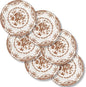 Salad Plates, 8.5 Inch Floral Plate, Microwave Safe, Dessert Porcelain Serving by HomeElves