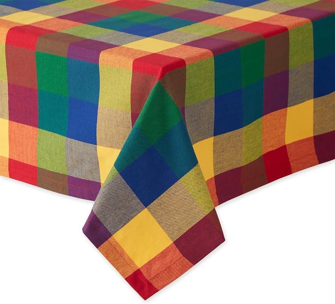 DII Checkered Tabletop Collection 100% Cotton, Machine Washable, Tablecloth - Image 2