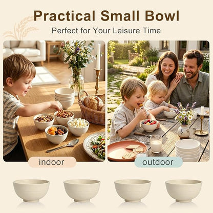 Snack Bowls Sets of 8, Unbreakable & Lightweight Wheat Straw Bowls 10oz - Image 7
