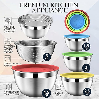 DUTZUN Colorful Mixing Bowls - Image 2