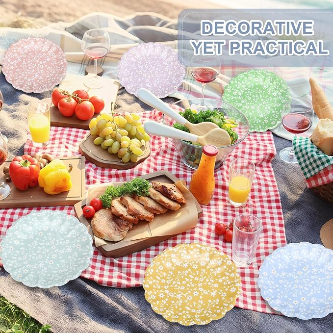 Yungyan 30 Pcs Ditsy Floral Paper Plates - Image 7