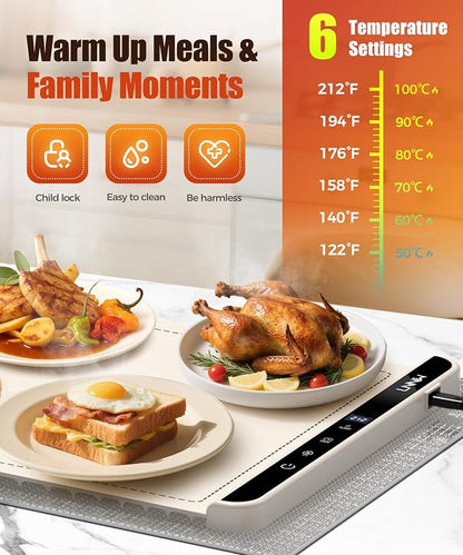 Warming Mat for Food, 36x15 Inch, Off White, Fast Heat, Child Lock | Includes - Image 3