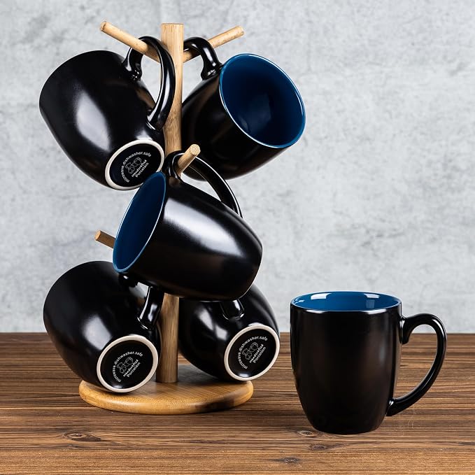 GBhome 12 oz Coffee Mugs Set of 6, Ceramic Coffee Cups- Blue - Image 7