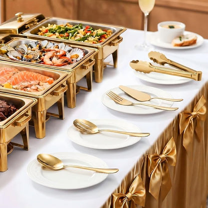 11PCS Stainless Steel Gold Serving Utensils, 8.7''Serving Spoons, 8.7''Slotted - Image 5