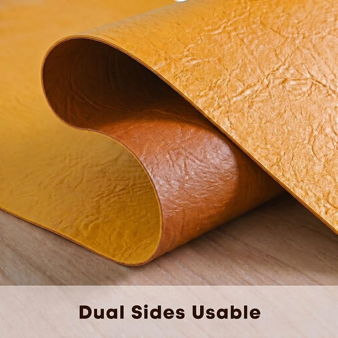 Artoid Mode Yellow Double Sided Vinyl Faux Leather Table Runner, Seasonal - Image 5