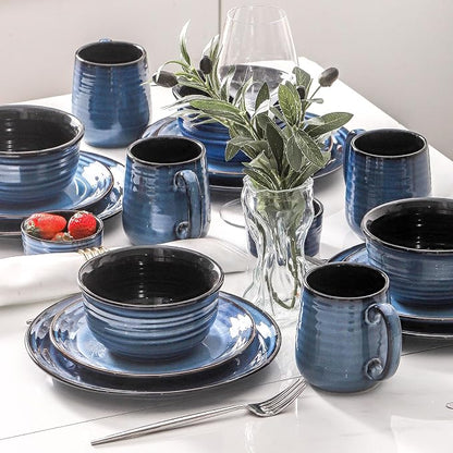 HASENSE Salad Dessert Plates, 8 Inch Ceramic Dinner Plate Set of 6, Small Round - Image 4