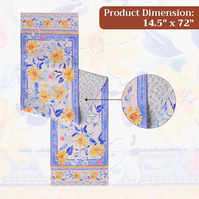 Maison d' Hermine Table Runner 100% Cotton 14.50" x 72" | Table Runners 72 - Image 7