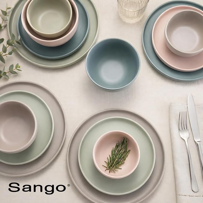 Sango 16-Piece Stoneware Dinnerware Set - Image 8
