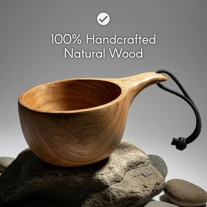 überleben | Lore Kuksa Wooden Cup – Handcarved 12oz Coffee Mug, Bowl - Image 2