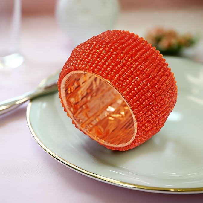 COTTON CRAFT Glitz Handmade Beaded Napkin Rings - Image 4