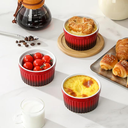 MALACASA Ramekins 8 oz Oven Safe, Large Ceramic Souffle Dishes - Image 6