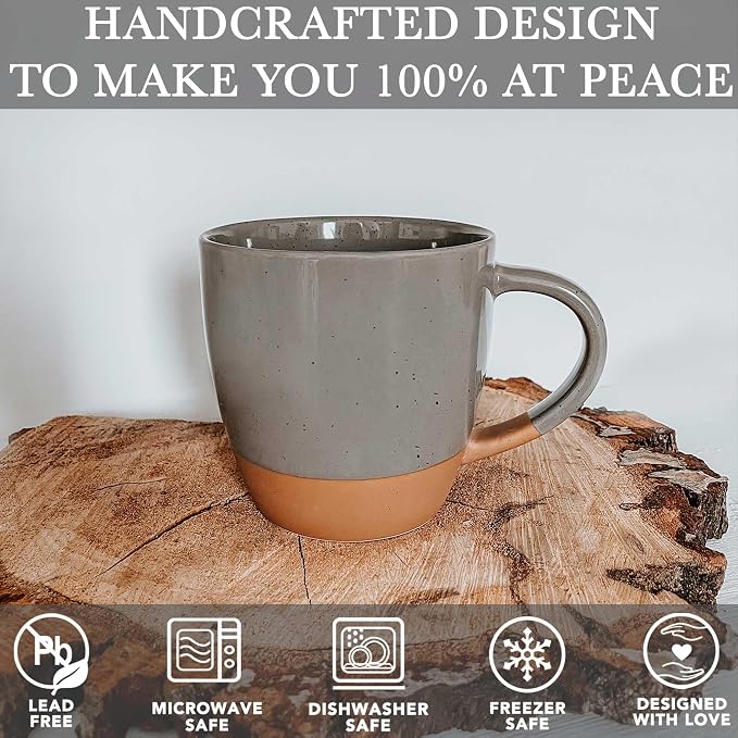 Mora Ceramic Large Latte Mug Set of 4, 16oz - Image 4