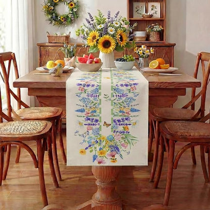 Spring Floral Table Runner Decorations, Calendula and Lavender Farmhouse Table - Image 4