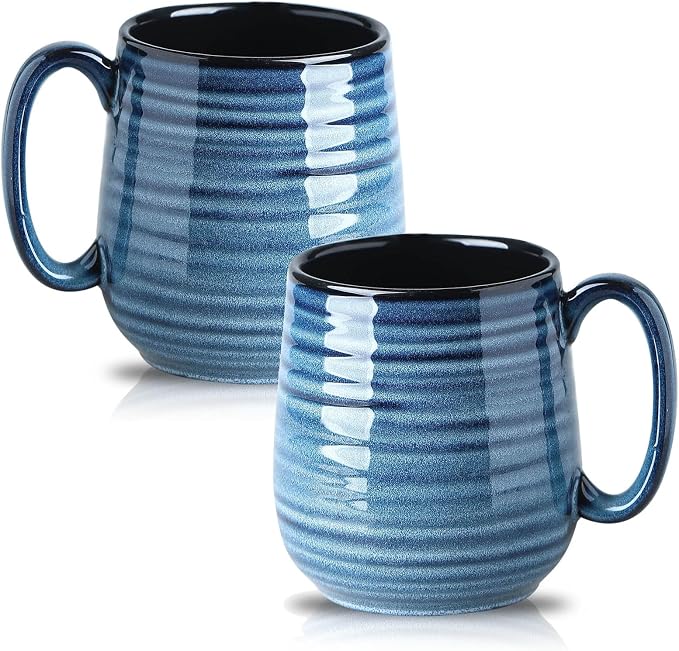 HASENSE Large Coffee Mugs Set of 2, Porcelain 20 oz Coffee Cups by Hasense