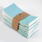Fingercraft Dinner Cloth Napkin Cotton Linen Blend 12 Pack Mitered Corners with Elegant Lace for Everyday Use Napkins are Pre Shrunk and Good Absorbency Sky Blue, 20in x 20in (Set of 12)