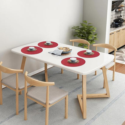 Homaxy Round Faux Leather Placemats and Coasters, Wipeable Place Mats, - Image 8