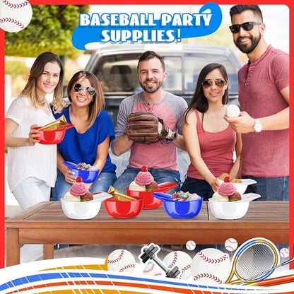 Ice Cream Dessert Baseball Cap Bowls Baseball Helmet Snack Bowl 8 oz Mini Party - Image 6