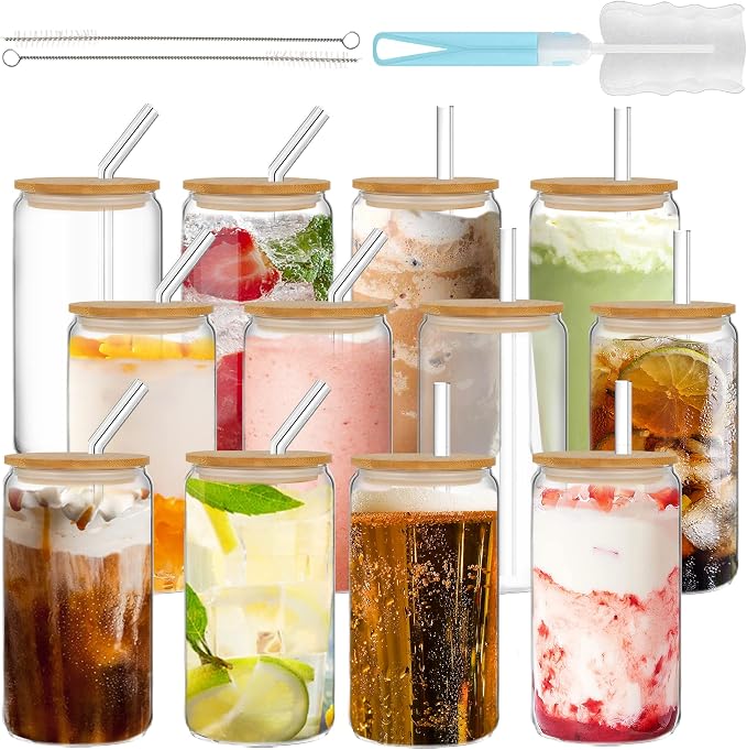 GIVAMEIHF 12 Pcs Glass Cups by GIVAMEIHF